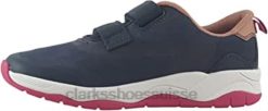 Lowder Race O Navy - Baskets synthétiques pour filles - Clarks enfants N6R8B117 Clarks