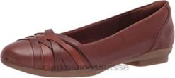 mahoga ny cuir combi clarks femmes sara clover ballerines femmes N6R8B1883 Clarks