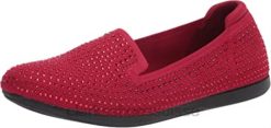 mocassin carly dream pour femme en tricot rouge plat avec des paillettes clarks femmes N6R8B2990 Clarks tricot rouge avec des paillettes