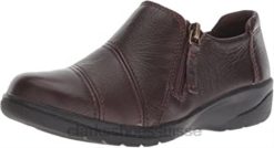 Mocassin Cheyn Clay pour femme Clarks en cuir marron femmes N6R8B2877 Clarks cuir marron