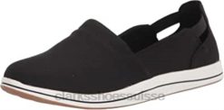 mocassins brise step en toile noire pour femmes clarks femmes N6R8B2076 Clarks