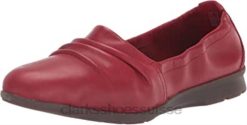 mocassins jenette ruby ​​en cuir rouge pour femme clarks femmes N6R8B852 Clarks cuir rouge