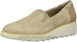 mocassins Sharon Dolly pour femmes en daim sable clarks femmes N6R8B2822 Clarks daim sable