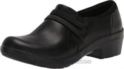 mocassins style angie clarks en cuir noir pour femmes femmes N6R8B664 Clarks Cuir noir