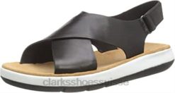 sandale jemsa cross femme clarks cuir noir femmes N6R8B447 Clarks