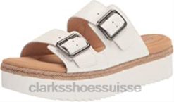 sandale lana beach slide pour femme cuir blanc clarks femmes N6R8B1581 Clarks
