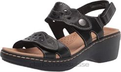 Sandale Merliah Dove en cuir noir pour femme Clarks femmes N6R8B1804 Clarks Cuir noir