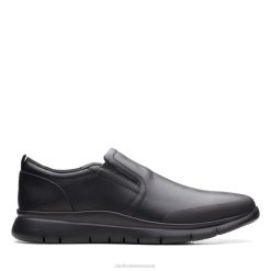 slip lt en cuir noir clarks en cuir noir Hommes N6R8B5596 Clarks Cuir noir