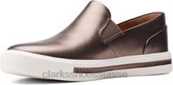 sneaker à enfiler Un Maui Stride pour femmes Pebble Metallic Clarks Pebble Metallic femmes N6R8B789 Clarks galet métallique