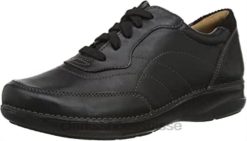 sneaker Appley Tie pour femme en cuir noir Clarks femmes N6R8B1742 Clarks Cuir noir