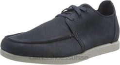 sneaker basse shacre lite en nubuck bleu marine pour hommes Hommes N6R8B784 Clarks nubuck bleu marine