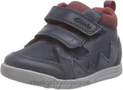 sneaker clarks rex park t en cuir bleu marine enfant enfants N6R8B96 Clarks cuir marine