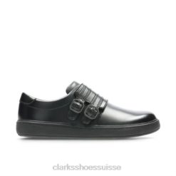 street stride jnr g fit clarks cuir noir unisexe N6R8B4989 Clarks Cuir noir