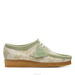 wallabee clarks vert floral femmes N6R8B3343 Clarks vert floral